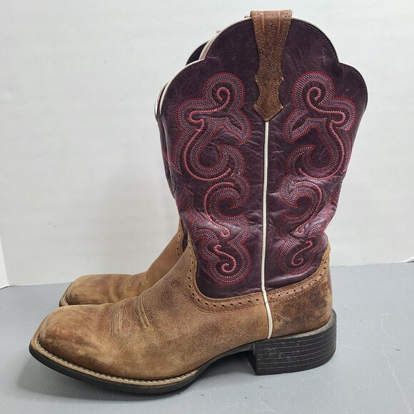 Ariat Women’s Size 9.5 B Quickdraw Leather Western Pink Cowboy Boots 10004719 - Picture 3 of 12